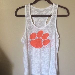 Clemson Tigers sheer white tank top size L